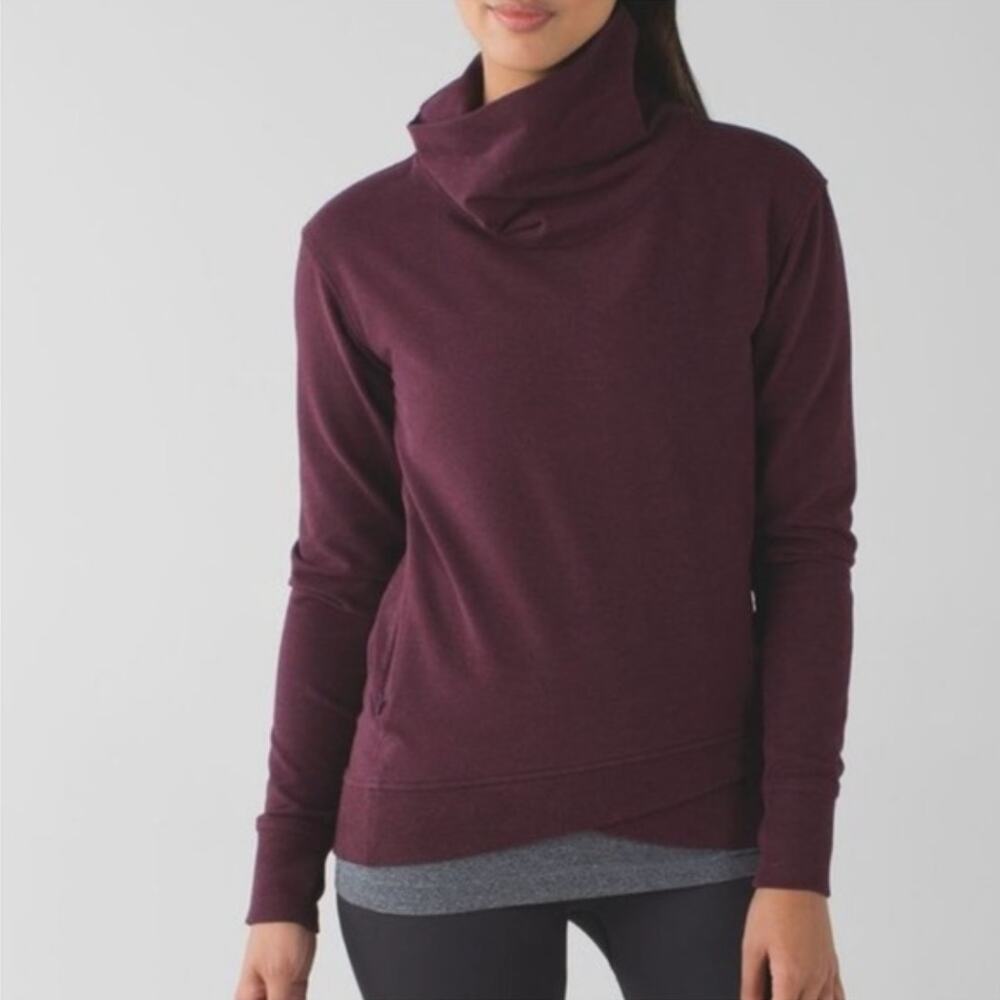 Lululemon On The Double Pullover Heathered Bordeaux Drama